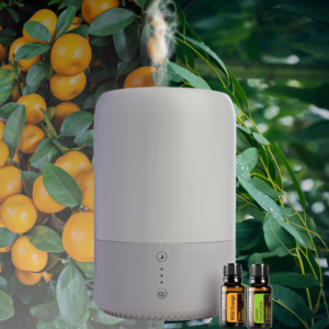 مرطب وفواحة هادئ + زيت البرتقال و ورق الليمون (صافي، عضوي)